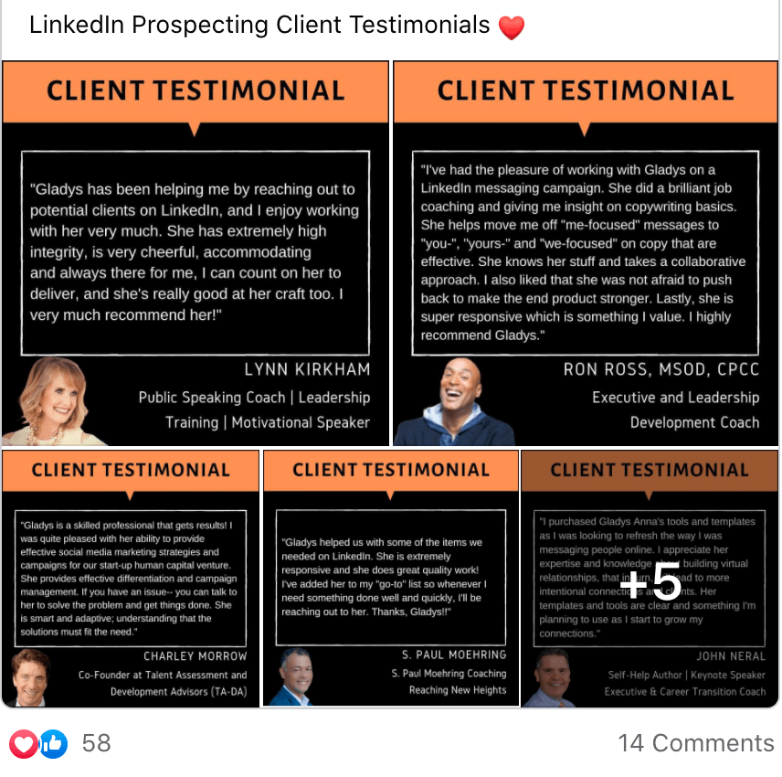 LinkedIn Prospecting Client Testimonials | The Freelance Movement