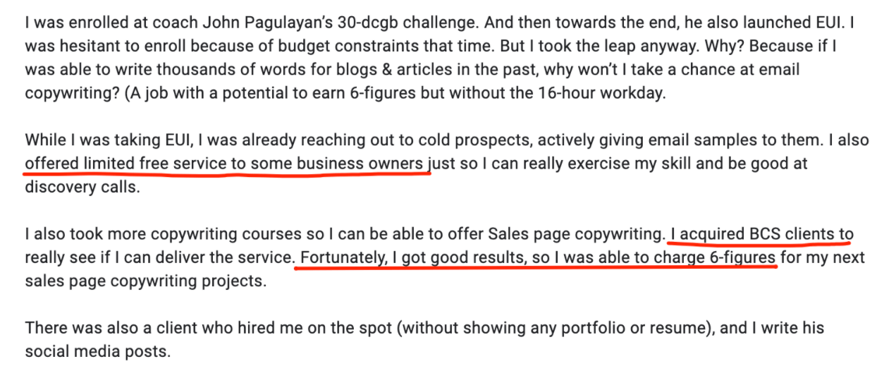 I was enrolled at Coach John Pagulayan's 30-dcgb challenge...